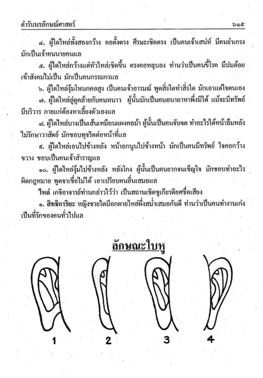 ภาพลักษณะใบหูจากตำรา